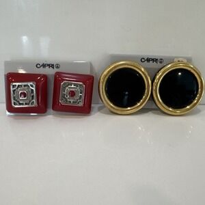 2 Capri Vintage Clip On Earrings Vintage Jewelry J21